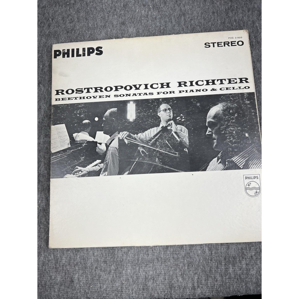 Rostropovich Richter Beethoven Sonatas Piano Cello 2xLP Vinyl Philips PHS 2-220